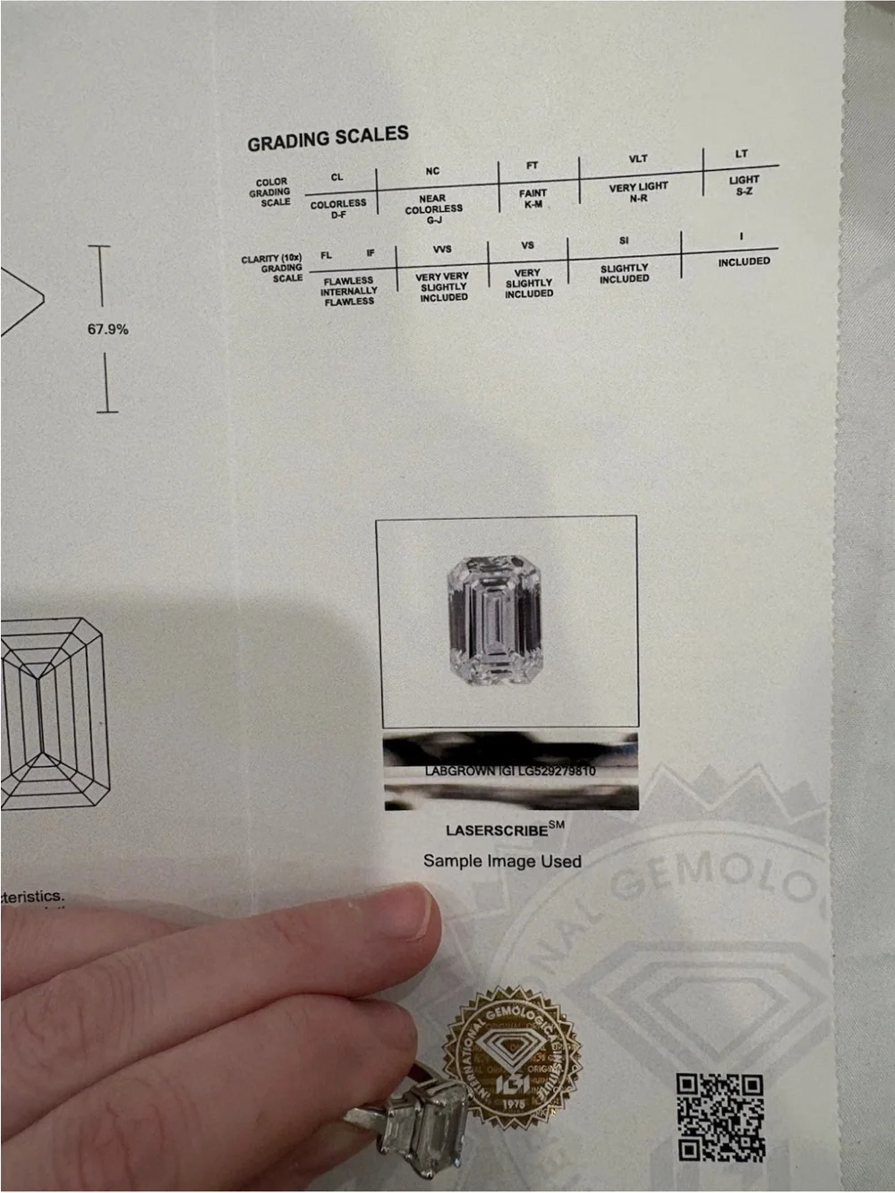 igi certified Emerald Cut Diamond 4.05 Carat Center Stone With Side Stones 14k